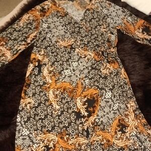 Glamour Black and White Long Sleeve Dress